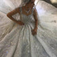 Luxurious Sparkling Sequin Wedding Dress Ball Gown Sleeveless Long Rhinestone Bridal Dress With Court Train Robes