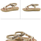 Women Fashion  Flat Flower Rhinestone Open Toe Outdoor Wear Beach Sandals