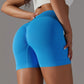 Crossover Waist Women Sport Shorts Yoga Shorts Gym Workout Running High Waist Yoga Shorts Push Up Hip Seamless Fitness Shorts The Clothing Company Sydney