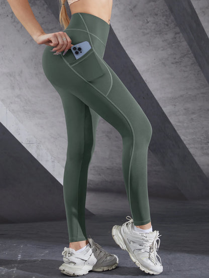 High Waist Women's Leggings Stretch Yoga Pants Tights With Pockets Push Up Fitness Running Sportswear
