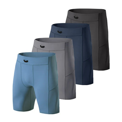 Men's Compression Quick Dry Bodybuilding Tights Fitness Leggings Elastic Waist Sport Bottoms Gym Running Shorts