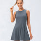 Tennis Dress With Separate Shorts Sleeveless Golf Sport Skirts Set with Pockets Training Running Fitness Badminton Dress