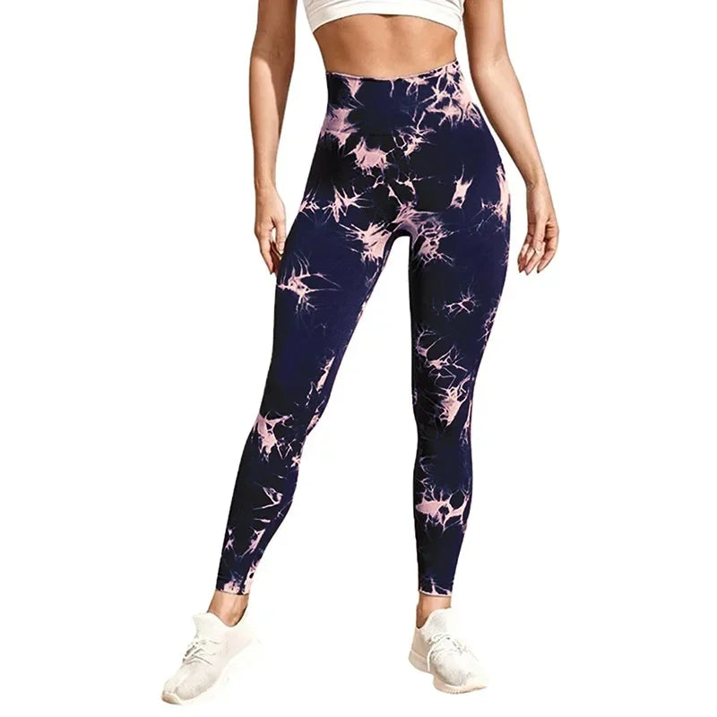 Womens Tie dye Gym Leggings Seamless Pants Scrunch Sports Fitness High Waist Workout Yoga Leggings The Clothing Company Sydney