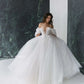 3D Flower with Detachable Sleeves Wedding Gowns Sweetheart Bridal Open Back Appliqued Wedding Dress