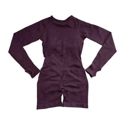 One Piece Active Long Sleeve Jumpsuit Women's Seamless Backless Yoga Gym Playsuit The Clothing Company Sydney