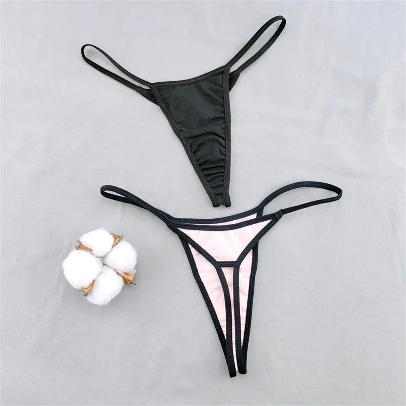 2 Pack Cotton Seamless Thong Open Hip T-back Underwear Elastic Panties Ladies Breathable G-String Briefs The Clothing Company Sydney