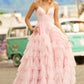 Baby Pink Multilayer Prom Dress Princess Evening Tulle Sweep Train Party Dresses Sleeveless Dress The Clothing Company Sydney