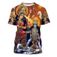 Hindu God Goddess Fun Graphic T-shirt Fashion Men's And Women's Crew Neck Short Sleeve Top Trend Street Wear