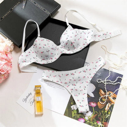 Knitted Lingerie 2 Piece Set Fashion Flower Printing Push Up Bras And Panties Suits Outfits The Clothing Company Sydney