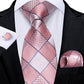 Dot Plaid Paisley Floral Pink Ties For Men 100% Silk Wedding Party Neck Tie Handkerchief Cufflinks Men's Gift Set The Clothing Company Sydney