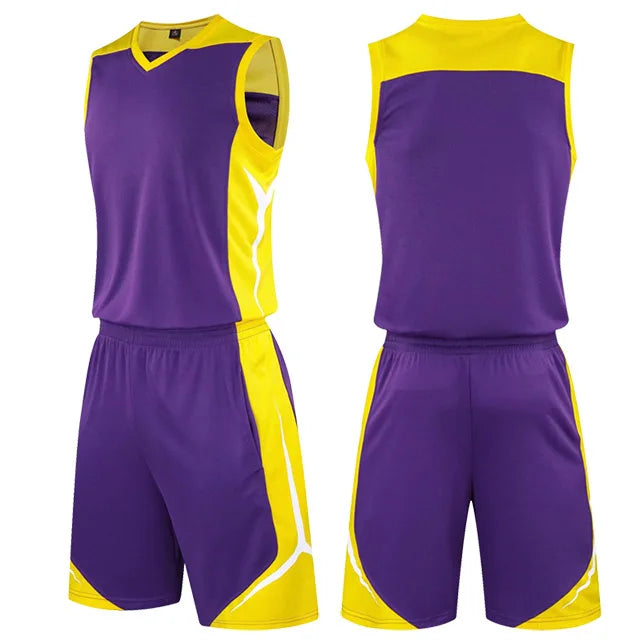 2 Piece Sportswear Basketball Jersey Shorts Set Blank custom Men Women Kids Basketball Uniforms