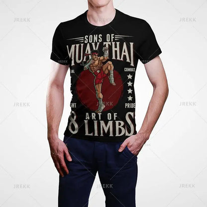 Muay Thai Gym Graphic T Shirt For Men Women Kids 3D Thai Boxing Sports Printed Tee Shirts Streetwear Short Sleeves Quick Dry Top - The Clothing Company Sydney