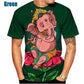 Ganesha T Shirts 3D Print Pillaiyar Vinayagar T shirt Men's Women's Kids Apparel Short Sleeve Breathable Streetwear Tops The Clothing Company Sydney