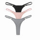 3 Pack Set Women's Panties Cotton Thongs Low Rise G String Solid Color Seamless Female Underpants Lingerie Underwear The Clothing Company Sydney