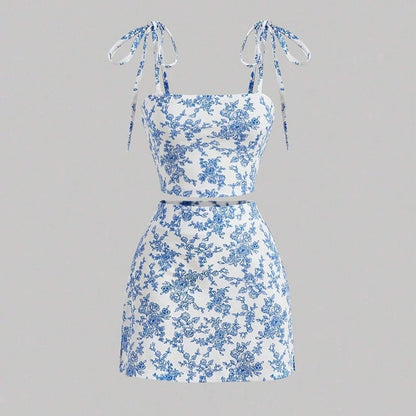 Spring Summer Slim Fit Floral Mini Wrap Dress – Sleeveless Square Neck The Clothing Company Sydney