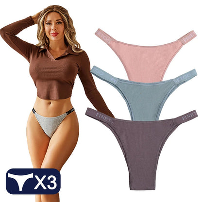 3 Women Cotton Panties Briefs Underpants Female  Thongs Women's T-Back Intimate Lingerie Underwear The Clothing Company Sydney