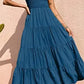 Elegant Sleeveless Floral Solid Color Long Dress Fashion Elastic Waist Beach Party Dress The Clothing Company Sydney