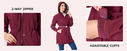 Long Fleece Lined Jackets Womens Warm Winter Softshell Jackets Windproof Hooded Rain Coat Outdoor Windbreaker Parka The Clothing Company Sydney