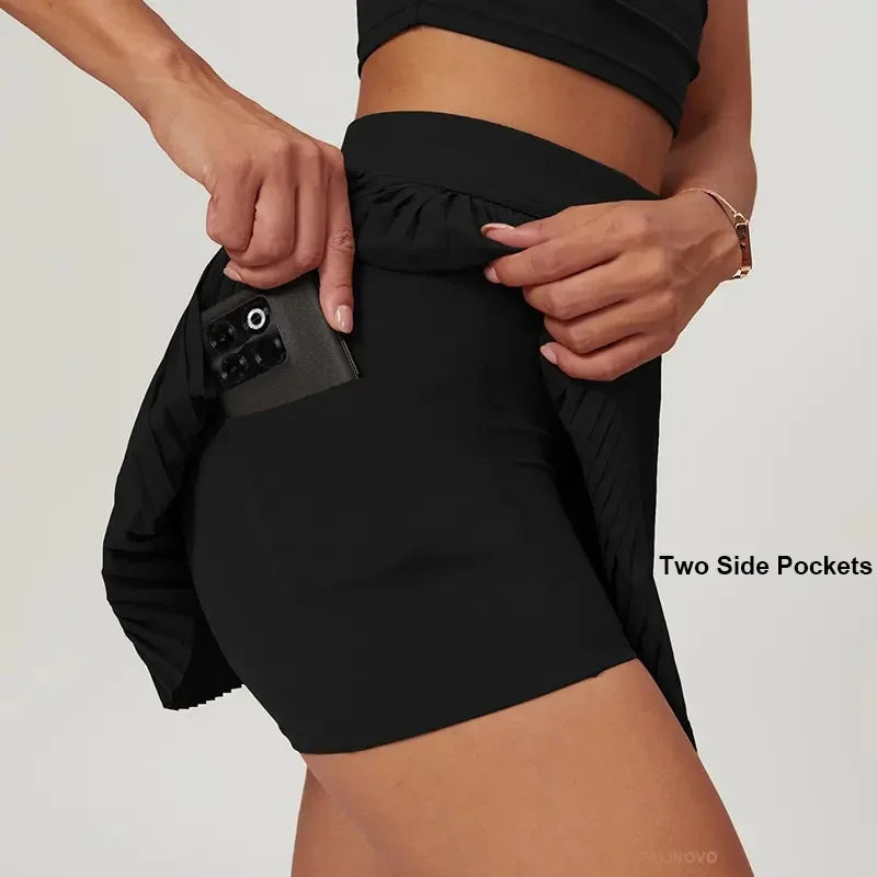 Two Piece Women's Yoga Sports Indoor Outdoor Fitness Tennis Yoga Skirt