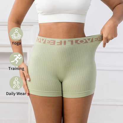 Ribbed Yoga Seamless High Waist Elastic Breathable Quick Dry Fitness Running Casual Sports Bike Shorts for Women