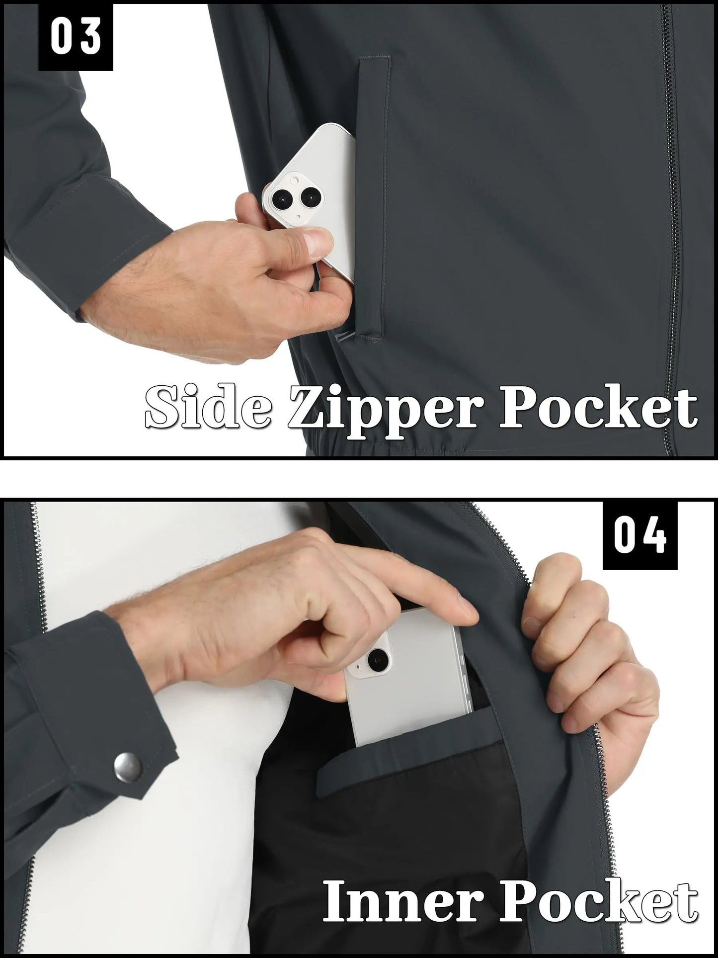 Lightweight Work Jackets Mens Fashion Tunic Style Zipper Pockets Bomber Jackets Full Zip Spring Fall Outerwear The Clothing Company Sydney