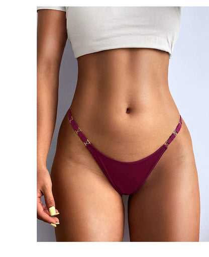 Seamless Thong Women Underwear Briefs Panties Zebra Flower Low Rise Metal Buckle G String Undies