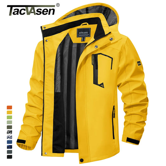 Spring Autumn Lightweight Jackets Mens Mesh Lined Waterproof Rain Jacket Outdoor Fishing Hiking Jacket Male Windbreaker