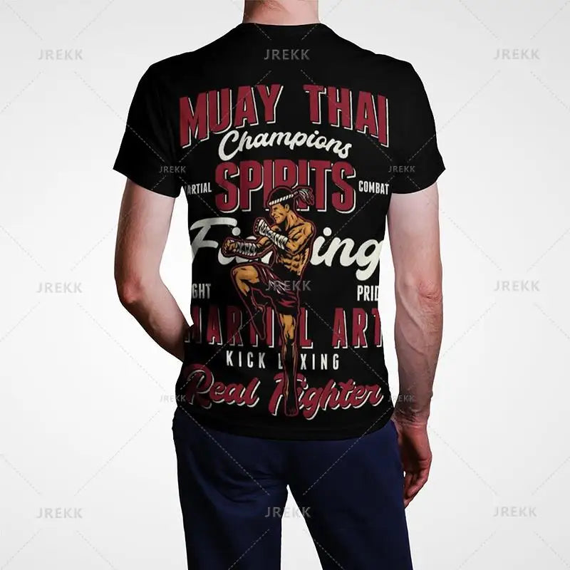 Muay Thai Gym Graphic T Shirt For Men Women Kids 3D Thai Boxing Sports Printed Tee Shirts Streetwear Short Sleeves Quick Dry Top - The Clothing Company Sydney