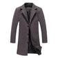 Single Breasted Lapel Long Coat Jacket Fashion Autumn Winter Casual Overcoat Plus Size Trench Men's Woolen Coats Solid Color