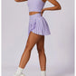 2 Piece Women's Gym Clothes Running Sports Fitness Breathable Yoga Tennis Top and Skirt Set The Clothing Company Sydney