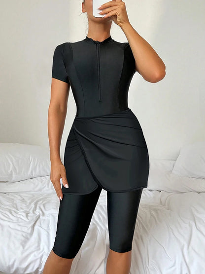 3 Piece Swimwear Women Long Sleeve Swimsuit Long Pants Top Conservative Bathing Suit