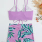 2 Piece Drawstring Front Shorts Bikinis High Waist Swimsuit Women Swimwear Bathers Bathing Swimming Swim Suit Beachwear