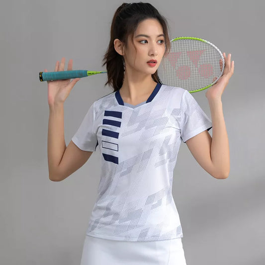 Exercise Training T  Women V Neck Badminton 3D Short Sleeves Summer Running Table Tennis Volleyball Team Yoga Shirts The Clothing Company Sydney