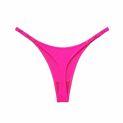 Seamless Thong Women Underwear Briefs Panties Zebra Flower Low Rise Metal Buckle G String Undies