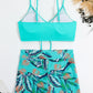 2 Piece Drawstring Front Shorts Bikinis High Waist Swimsuit Women Swimwear Bathers Bathing Swimming Swim Suit Beachwear