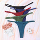 3 Pack Set Women's Panties Low Waist Cotton G-string Thong Panties Solid Colour Metal T-pants Panties Lingerie The Clothing Company Sydney