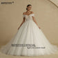 Ivory Beading Princess Wedding Dresses Bride Off The Shoulder Sleeveless Women Glitter Ball Bridal Gown Robes The Clothing Company Sydney