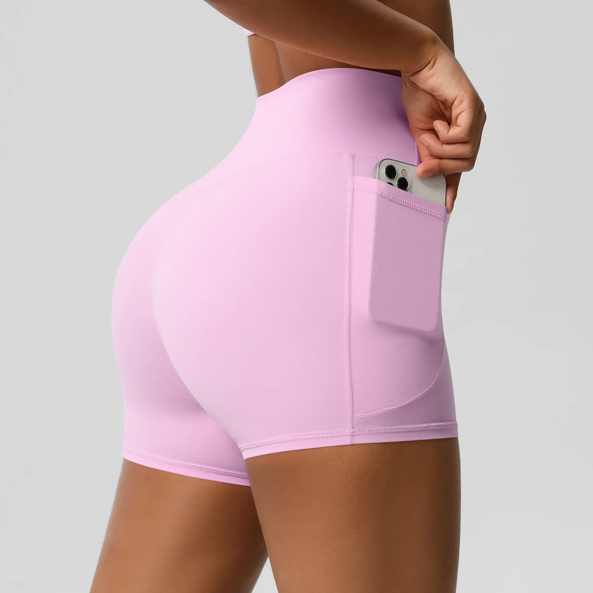 Women's Pocketed Yoga Legging Shorts Squat Proof High Waist Fitness Quick Drying Cycling Workout Gym Shorts