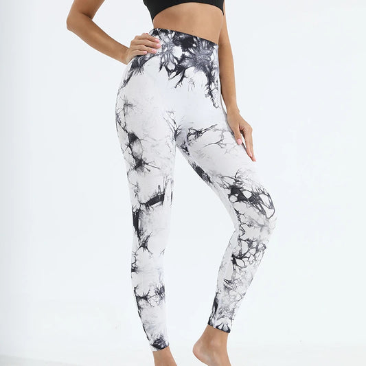 Womens Tie dye Gym Leggings Seamless Pants Scrunch Sports Fitness High Waist Workout Yoga Leggings The Clothing Company Sydney