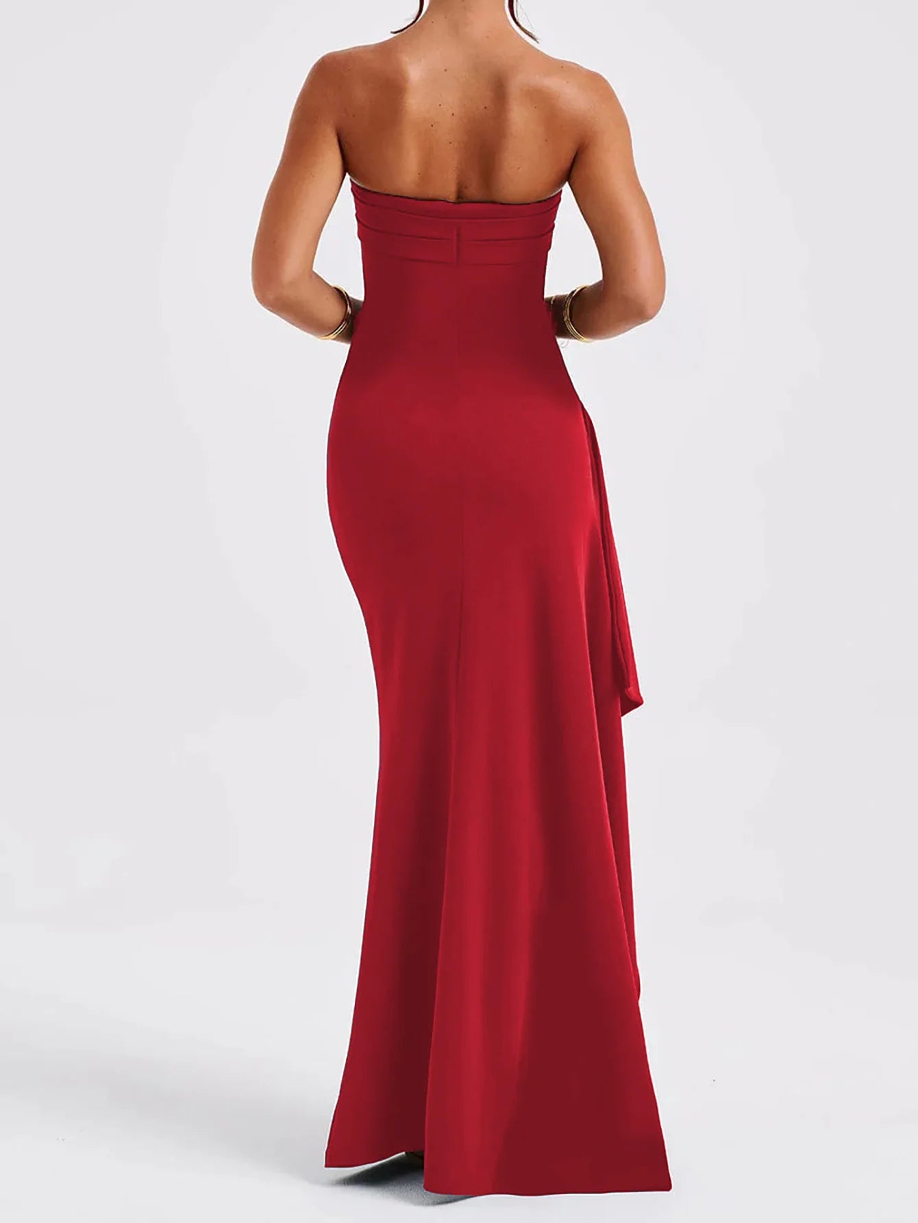 Off Shoulder Elegant High Rise Split Maxi Club Outfits Strapless Evening Gown Dress The Clothing Company Sydney