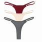 3 Pack Set Women's Panties Cotton Thongs Low Rise G String Solid Color Seamless Female Underpants Lingerie Underwear The Clothing Company Sydney