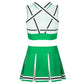 Women's Cheerleading Uniform Cosplay Set Backless Crop Top Mini Pleated Skirt Carnival Party Halloween Costume