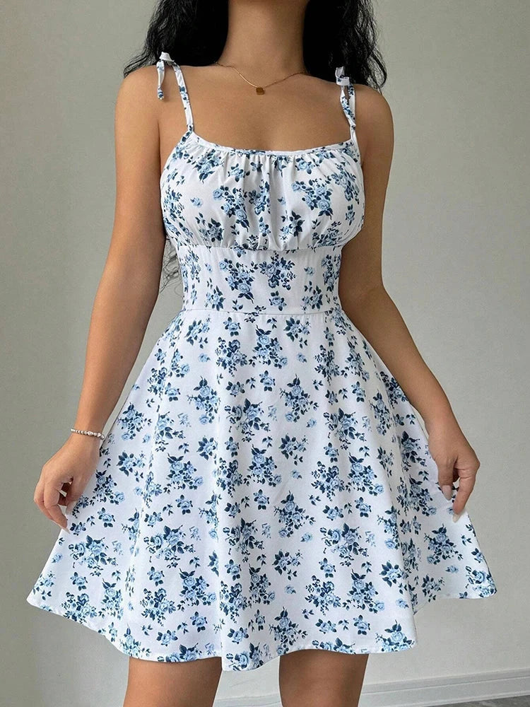 Women's Summer Floral Spaghetti Strap Beach Short Mini Dress The Clothing Company Sydney