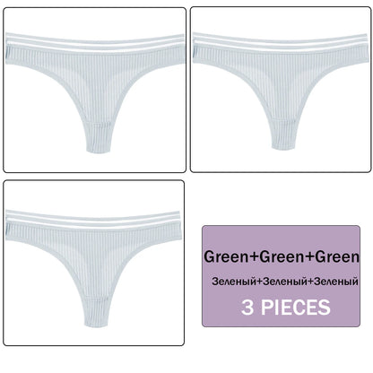 3 Pack Set Women's Panties Underwear Solid Colour Intimate Lingerie Panties Briefs G-string Panties Underwear The Clothing Company Sydney