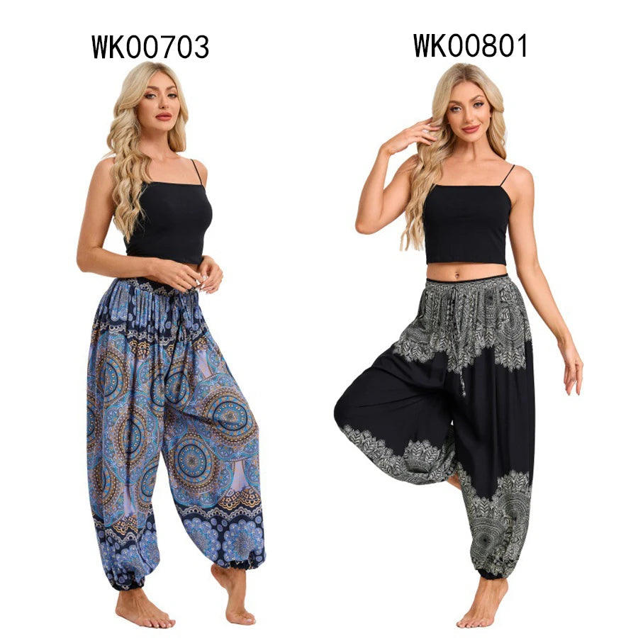 Boho Yoga Pants Women Hippie Harem Printed Dye High Waist Beach Wear The Clothing Company Sydney