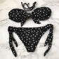 Polka Dot Knotted Bandeau Brazilian Bikini Women Swimwear Female Swimsuit Two-pieces Bikini set Bather Bathing Suit The Clothing Company Sydney