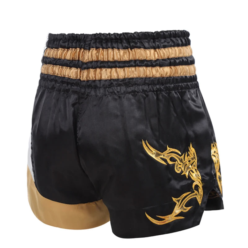 Muay Thai Shorts Embroidery Boxing Shorts Women's Men's Kids Kickboxing Fight Shorts Free Combat Grappling Martial Arts Clothing