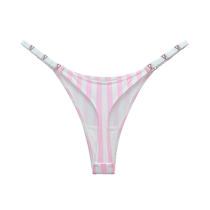 Seamless Thong Women Underwear Briefs Panties Zebra Flower Low Rise Metal Buckle G String Bikini Panty