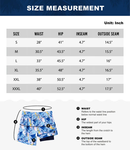 Mens Swimming Trunks with Compression Liner Stretch Swimwear 2 in 1 Quick Dry Running Gym Swim Shorts  Board Shorts - The Clothing Company Sydney