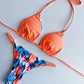 Women's Bikini Roped Swimsuit Set Split European And American Printed Beach Swimwear